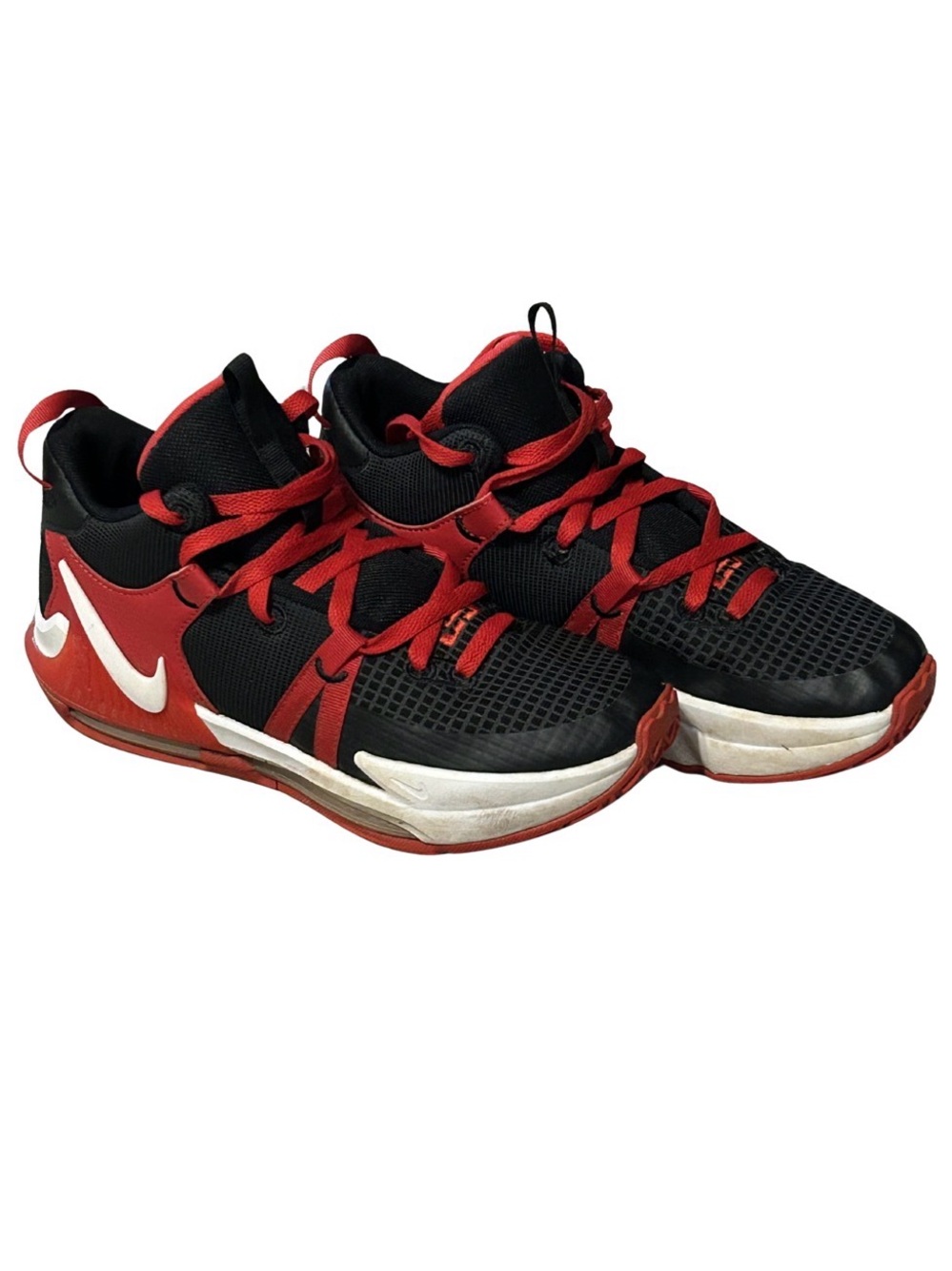 Nike LeBron Witness 7 Basketball Shoes Youth 6Y Black & Red Sneakers